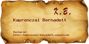Kapronczai Bernadett névjegykártya